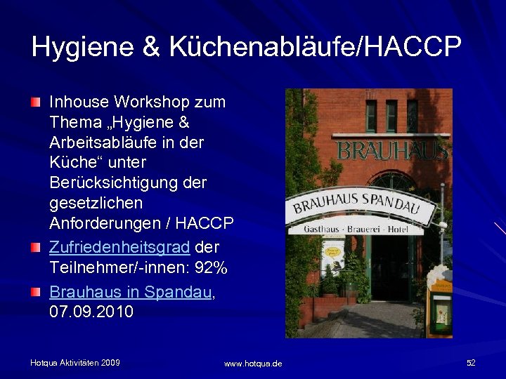 Hygiene & Küchenabläufe/HACCP Inhouse Workshop zum Thema „Hygiene & Arbeitsabläufe in der Küche“ unter