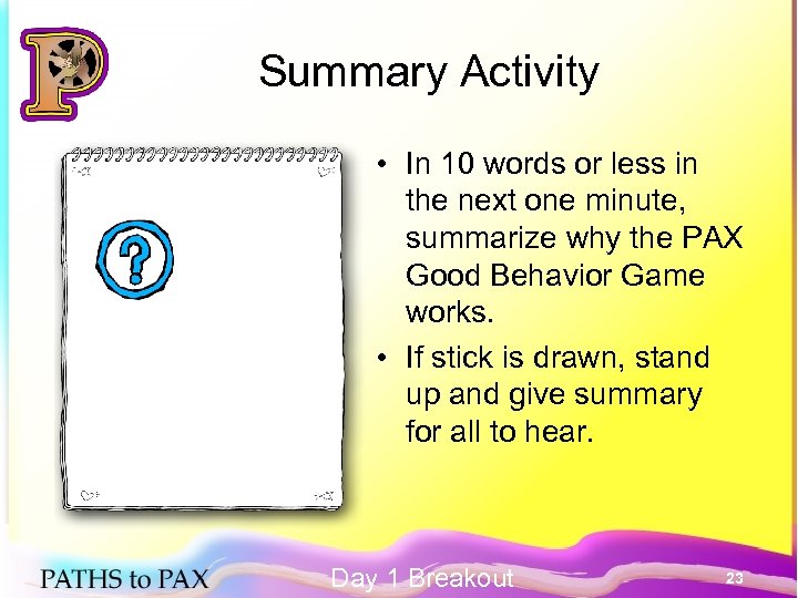 Summary Activity • In 10 words or less in the next one minute, summarize