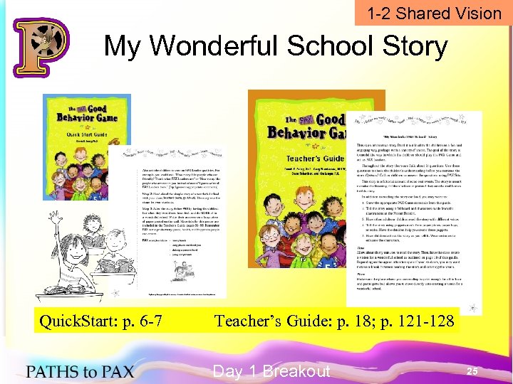 1 -2 Shared Vision My Wonderful School Story Quick. Start: p. 6 -7 Teacher’s