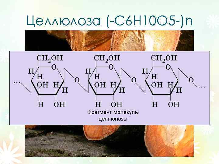 Целлюлоза (-С 6 Н 10 О 5 -)n 