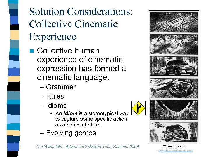 Solution Considerations: Collective Cinematic Experience n Collective human experience of cinematic expression has formed