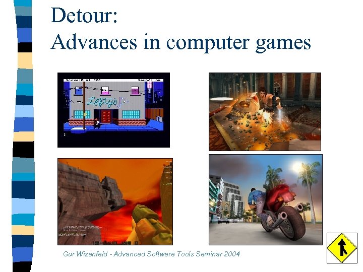 Detour: Advances in computer games Gur Wizenfeld - Advanced Software Tools Seminar 2004 