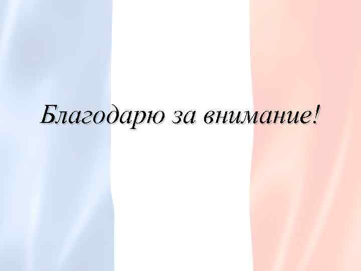 Благодарю за внимание! 