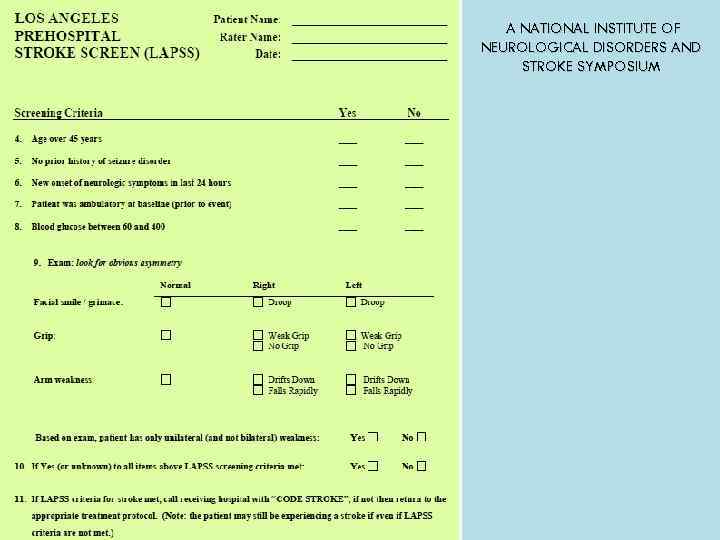 A NATIONAL INSTITUTE OF NEUROLOGICAL DISORDERS AND STROKE SYMPOSIUM 