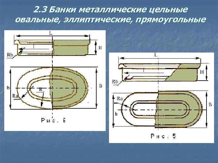 2. 3 Банки металлические цельные овальные, эллиптические, прямоугольные 