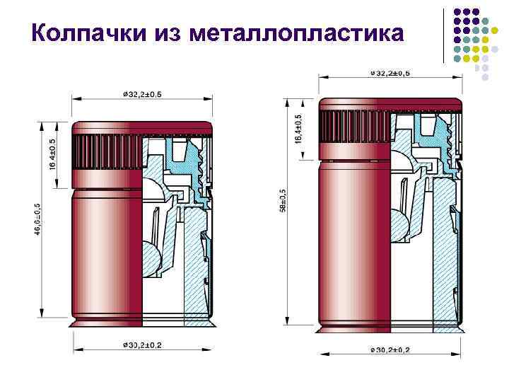 Колпачки из металлопластика 