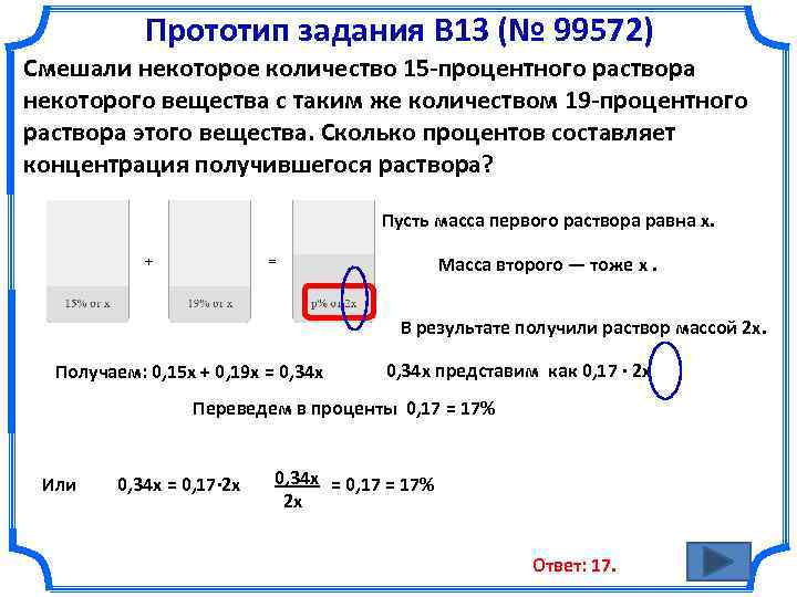 Прототип задания B 13 (№ 99572) Смешали некоторое количество 15 -процентного раствора некоторого вещества
