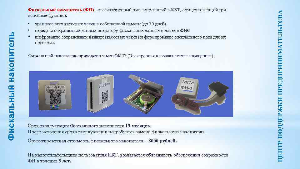  • • • хранение всех кассовых чеков в собственной памяти (до 30 дней)