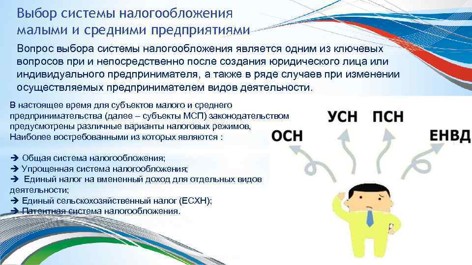 Выбор системы налогообложения малыми и средними предприятиями Вопрос выбора системы налогообложения является одним из