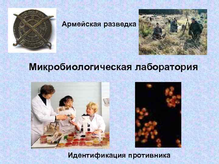 Армейская разведка Микробиологическая лаборатория Идентификация противника 
