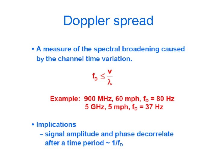 Doppler spread 