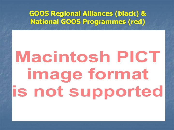 GOOS Regional Alliances (black) & National GOOS Programmes (red) 