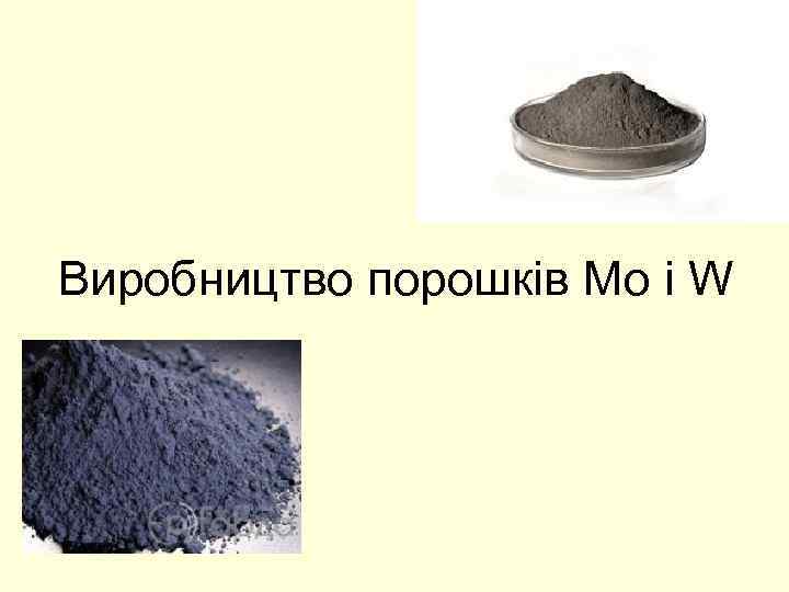 Виробництво порошків Мо і W 