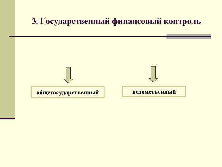 3. Государственный финансовый контроль общегосударственный ведомственный 