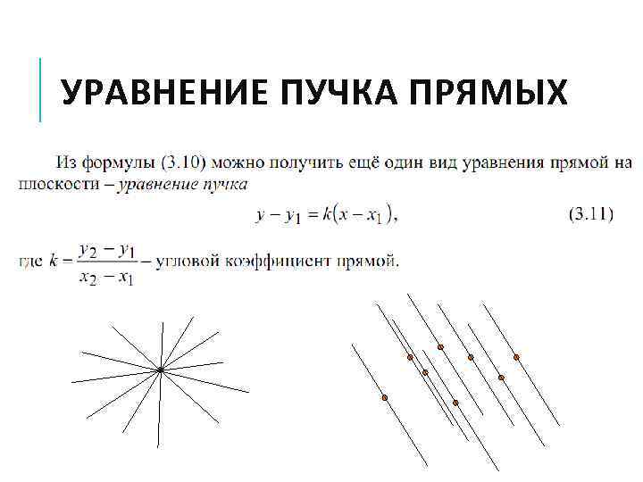 УРАВНЕНИЕ ПУЧКА ПРЯМЫХ 