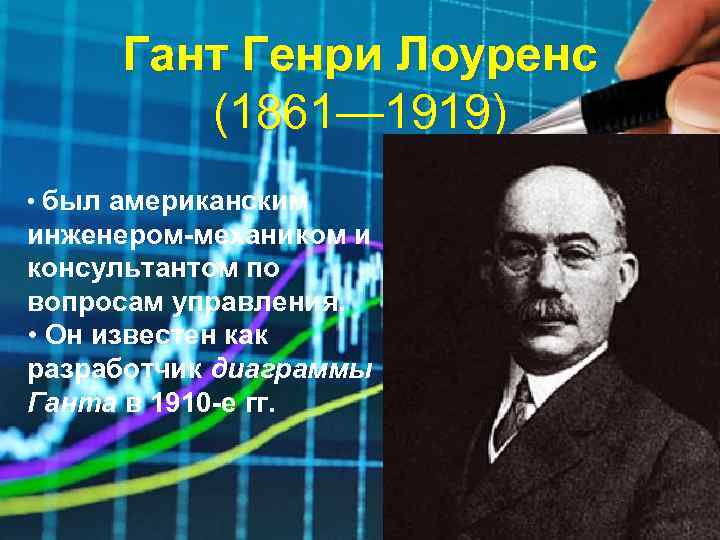 Гант Генри Лоуренс (1861— 1919) • был американским инженером-механиком и консультантом по вопросам управления.