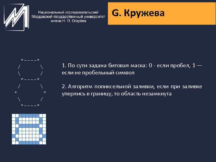 G. Кружева *----* /   / *----* /  * *  /