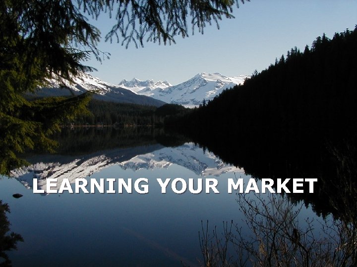 LEARNING YOUR MARKET 