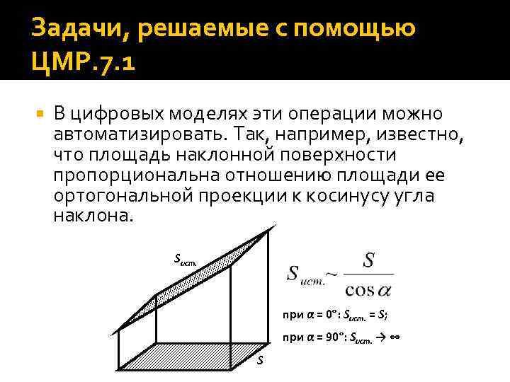 Площадь проекции. Площадь наклонной поверхности. Площадь наклонной плоскости. Как посчитать площадь наклонной поверхности. Нахождение наклона поверхности.