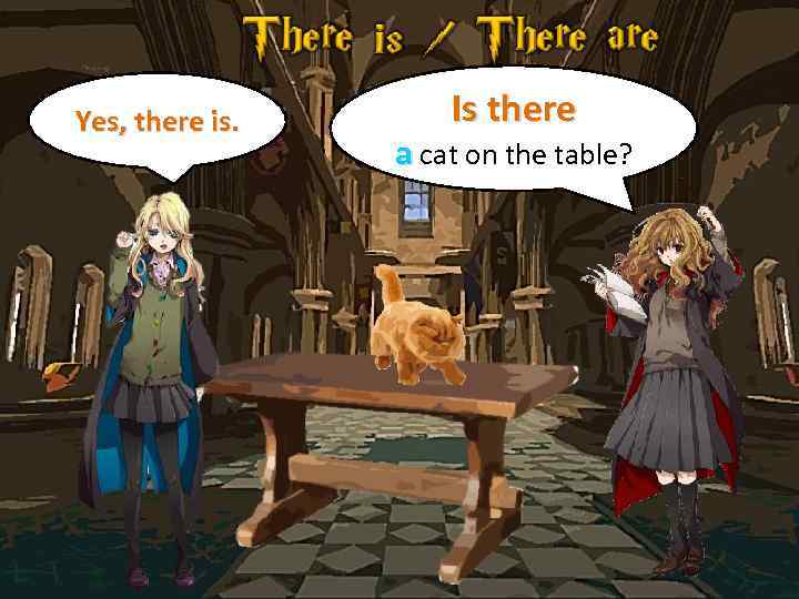 Yes, there is. Is there a cat on the table? 