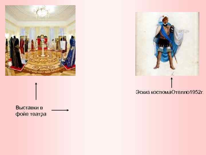 Эскиз костюма. Отелло 1952 г. Выставки в фойе театра 