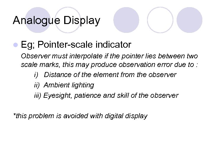 data presentation element in instrumentation