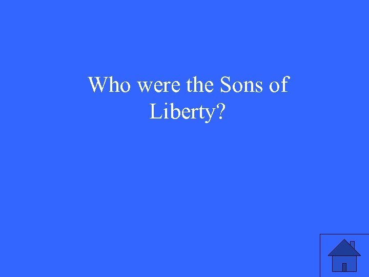 Who were the Sons of Liberty? 