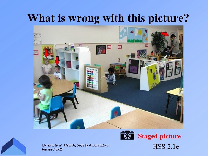What is wrong with this picture? Orientation: Health, Safety & Sanitation Revised 3/10 Staged