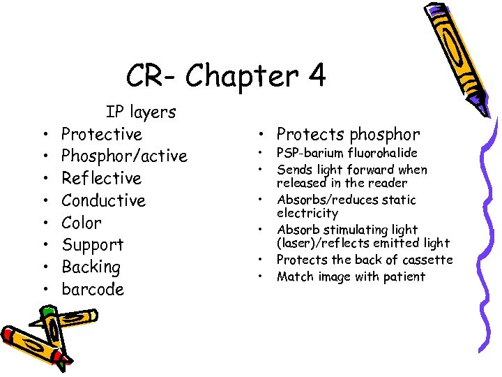 CR- Chapter 4 • • IP layers Protective Phosphor/active Reflective Conductive Color Support Backing