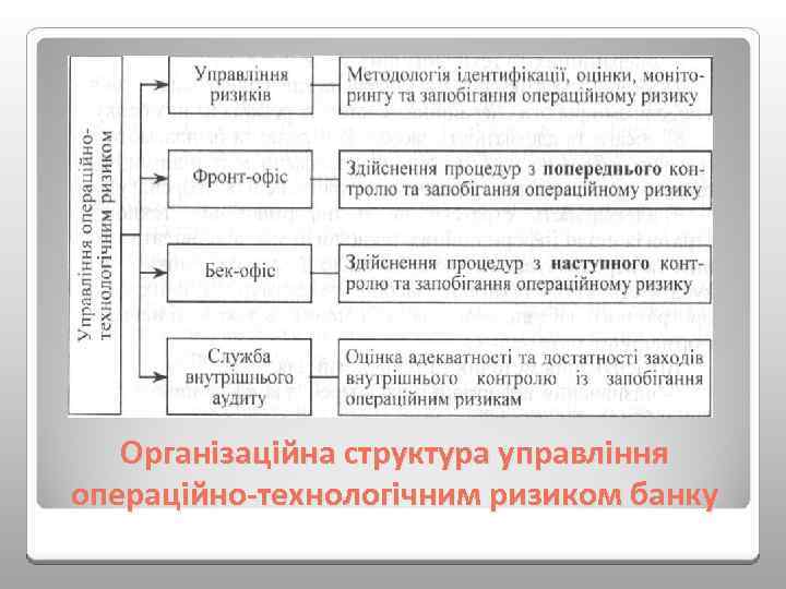 Організаційна структура управління операційно технологічним ризиком банку 