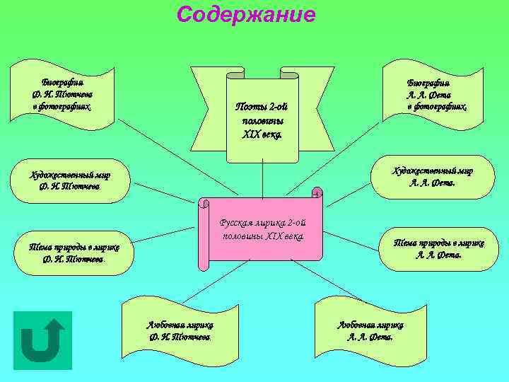 Содержание Биография Ф. И. Тютчева в фотографиях. Биография А. А. Фета в фотографиях. Поэты