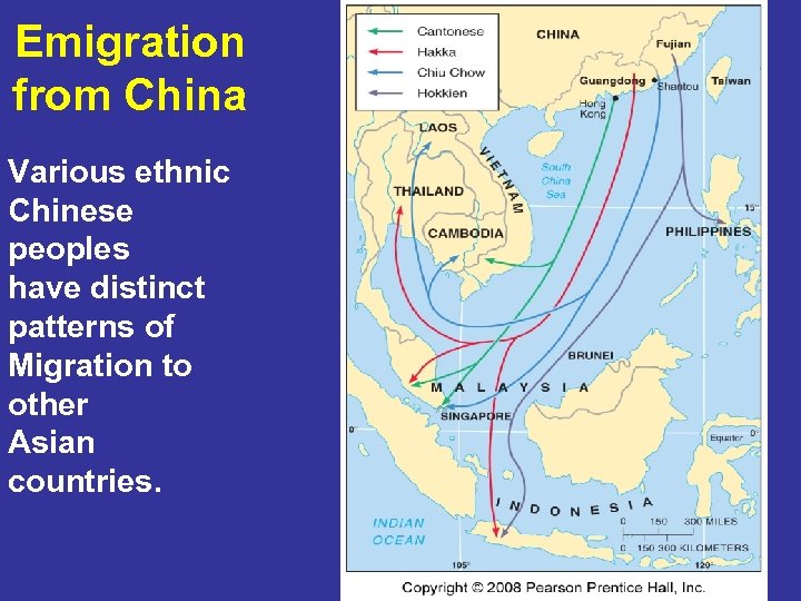 Emigration from China Various ethnic Chinese peoples have distinct patterns of Migration to other