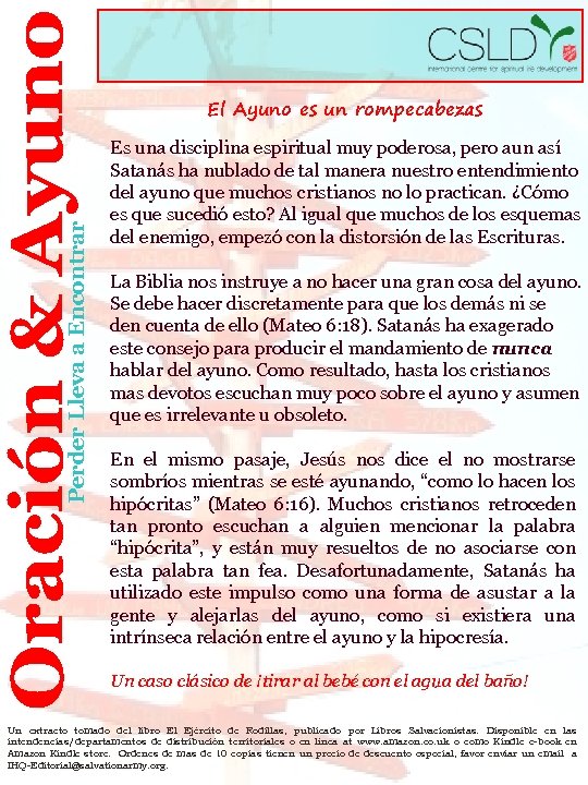 Perder Lleva a Encontrar El Ayuno es un rompecabezas Es una disciplina espiritual muy