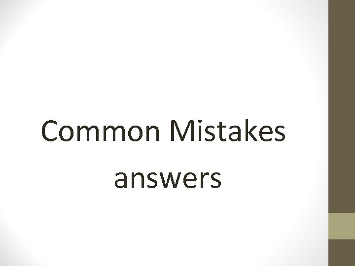 Common Mistakes answers 