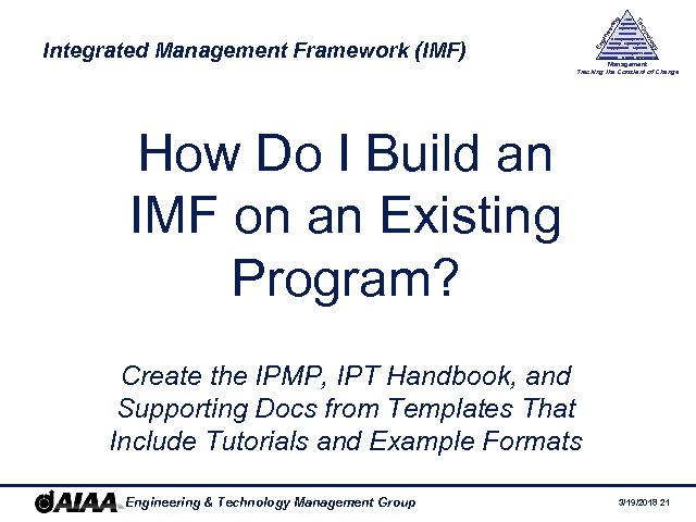y Integrated Management Framework (IMF) History Management Society Legal Aspects Supply Chain Logistics log