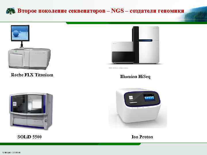 Второе поколение секвенаторов – NGS – создатели геномики Roche FLX Titanium SOLi. D 5500