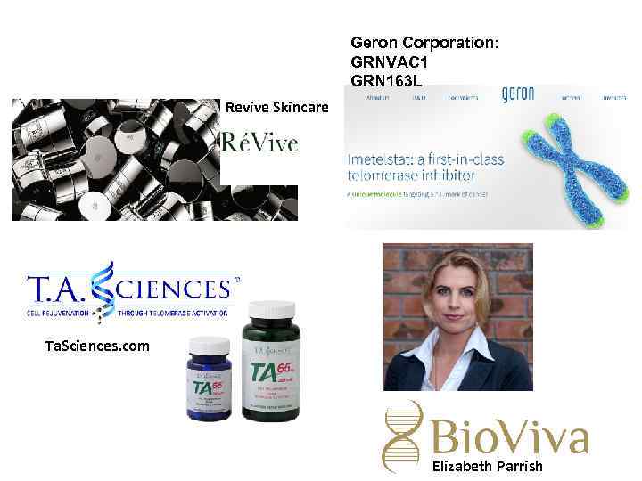 Geron Corporation: GRNVAC 1 GRN 163 L Revive Skincare Ta. Sciences. com Elizabeth Parrish