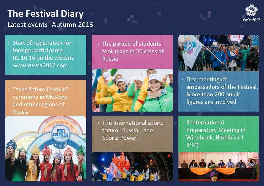 The Festival Diary #wfys 2017 Latest events: Autumn 2016 › Start of registration foreign