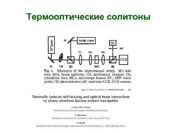 Термооптические солитоны 