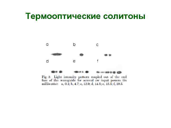 Термооптические солитоны 