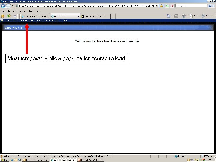 Must temporarily allow pop-ups for course to load 19 