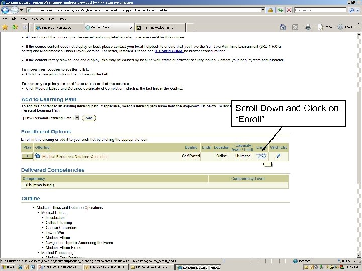 Scroll Down and Clock on “Enroll” 26 