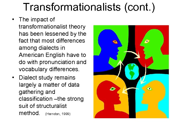 Transformationalists (cont. ) • The impact of transformationalist theory has been lessened by the