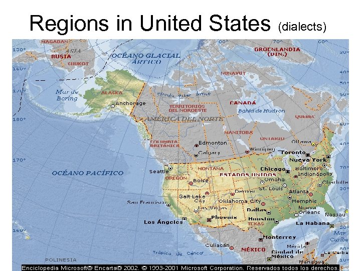 Regions in United States (dialects) 