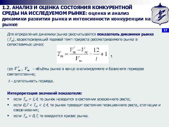 Проходящие состояния. Оценка состояния конкурентной среды. Интенсивность конкуренции. Интенсивность конкуренции на рынке. Влияние рентабельности рынка на уровень интенсивности конкуренции.