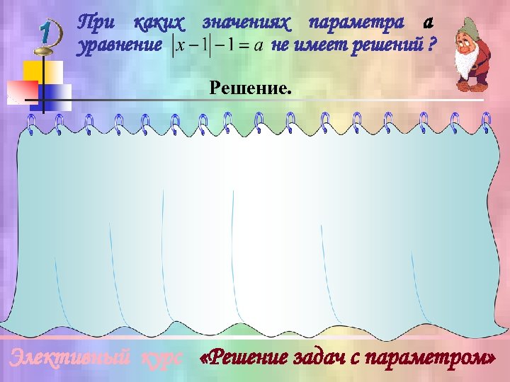 При каких значениях параметра а уравнение не имеет решений ? Решение. Данное уравнение не