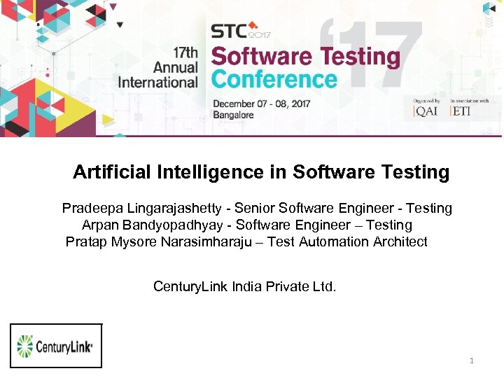 Artificial Intelligence in Software Testing Pradeepa Lingarajashetty - Senior Software Engineer - Testing Arpan