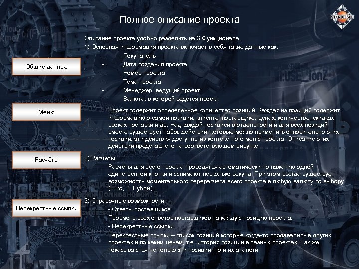 Полное описание проекта пример