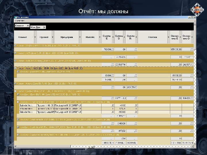 Отчёт: мы должны 