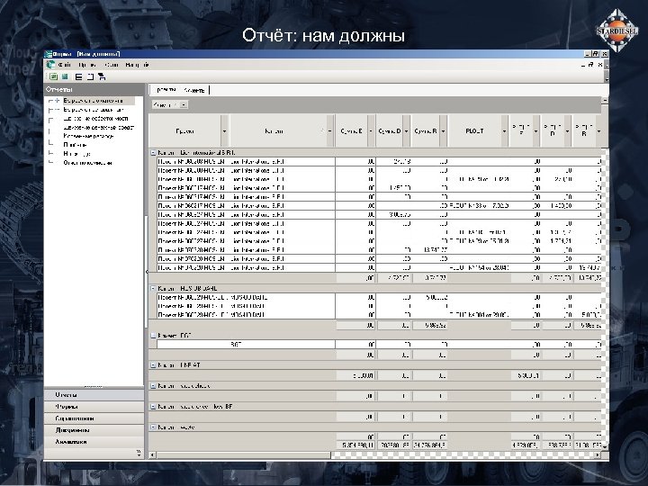 Отчёт: нам должны 